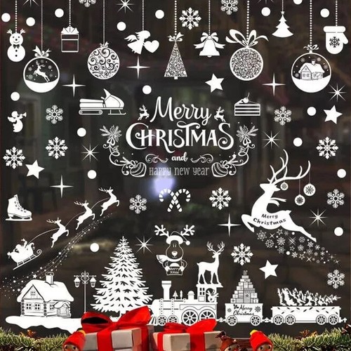Christmas window stickers - christmas,