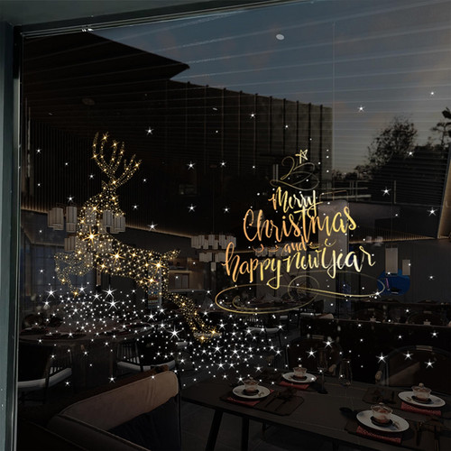 Large merry christmas window - merry,