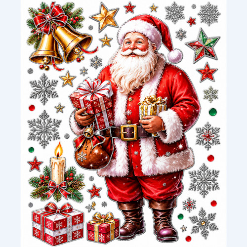 Christmas glitter window - x,