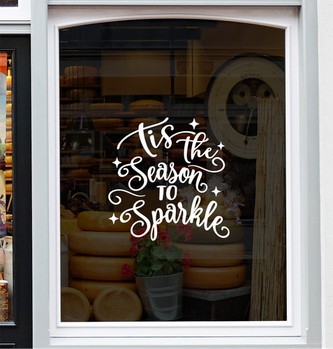 Christmas window sticker tis - christmas,