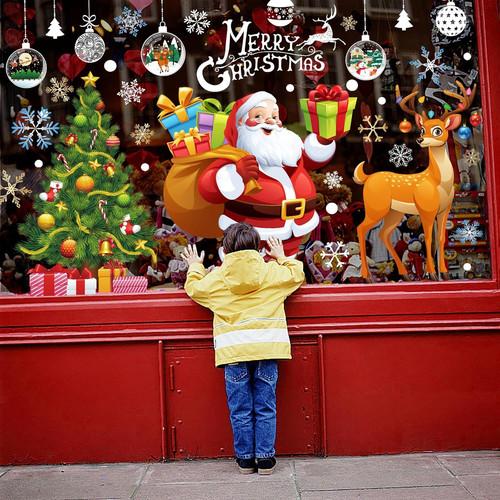 140pcs large christmas window - large,