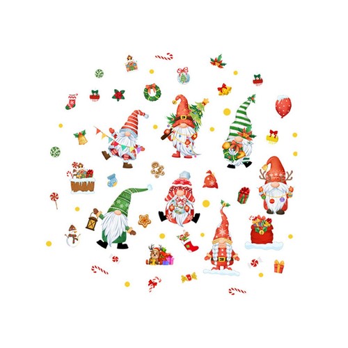 Christmas gnomes wall sticker - christmas,