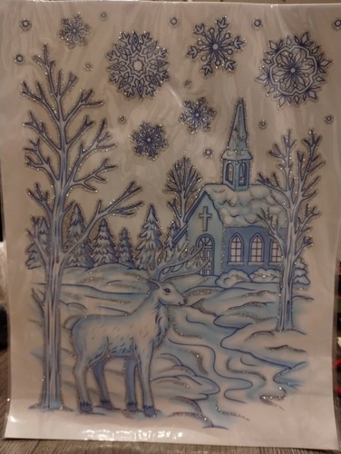 Large glitter christmas - large, window