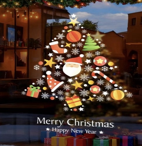Large merry christmas window - merry,