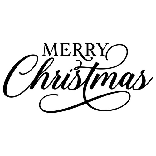 Merry christmas text vinyl - merry,