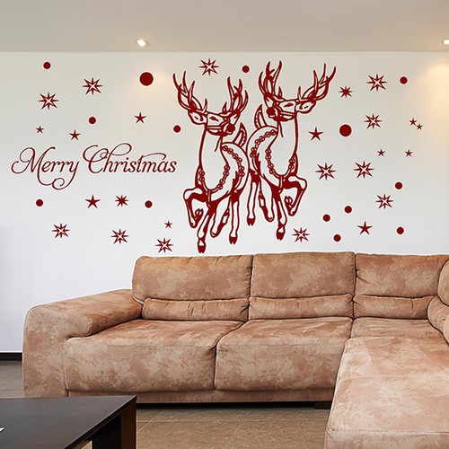 Santa reindeer wall stickers - reindeer,