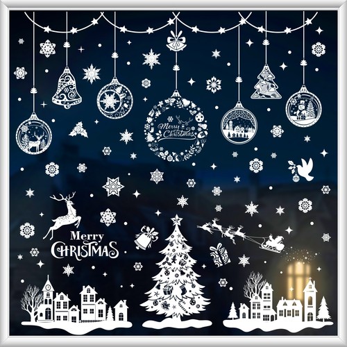 243pcs large christmas window - large,