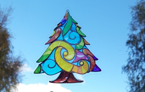 Christmas tree stained glass - stained,