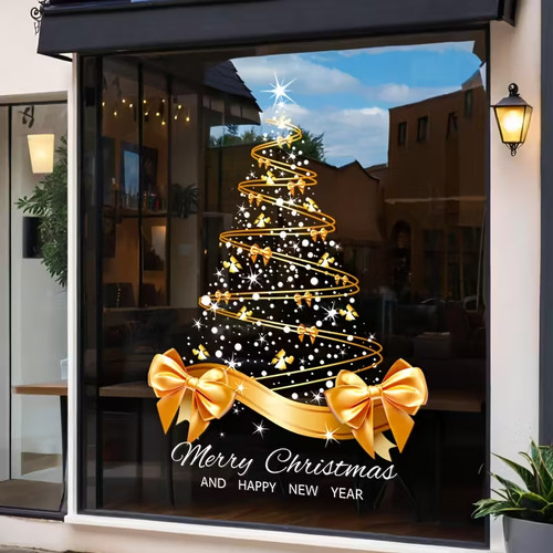 Large christmas tree window - large,