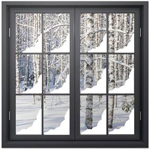 Christmas snow corner window - christmas,
