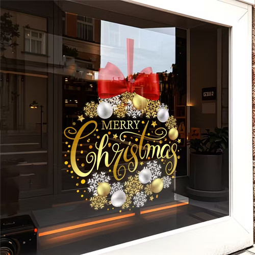 Large christmas bauble window - large,