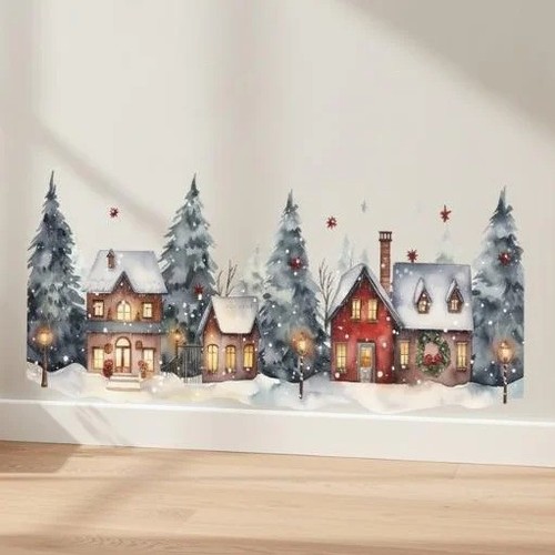 Christmas village window - christmas,
