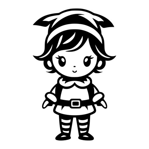 Cute christmas elf logo vinyl - elf,