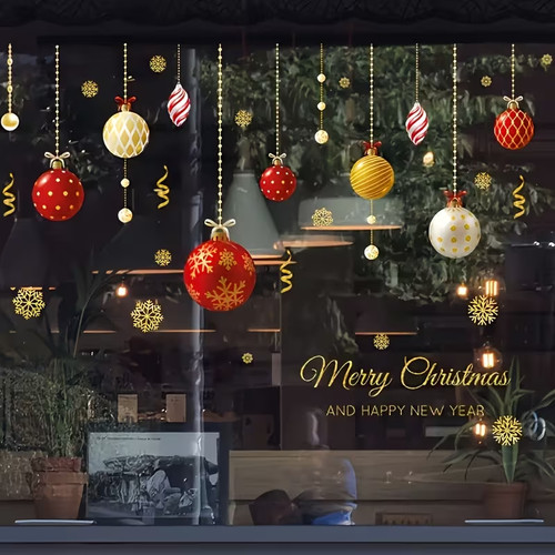 Large christmas baubles window - christmas,