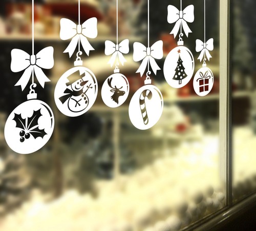 Christmas baubles shop window - baubles,