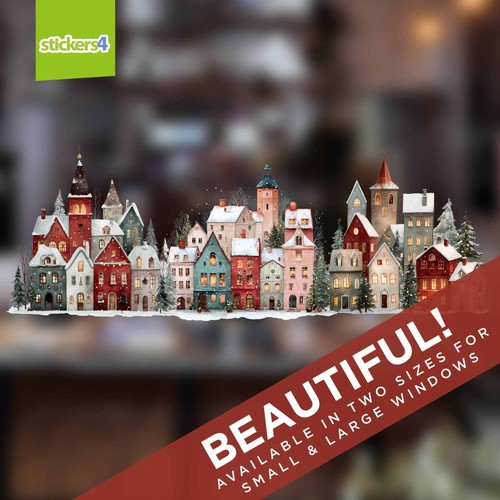 Christmas town border window - christmas,