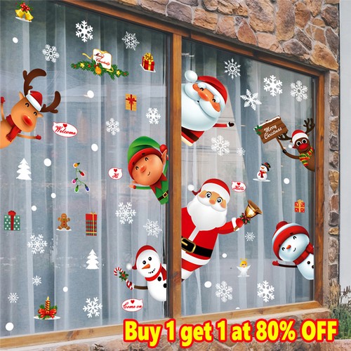 Large santa window - santa, stickers